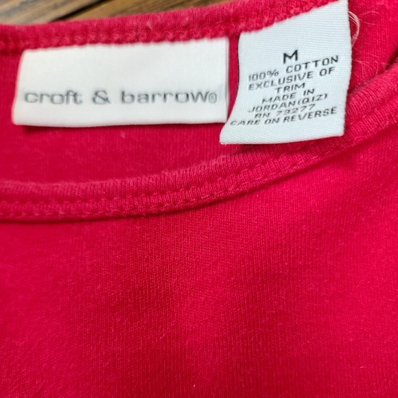 Croft & Barrow Embroidered Star Red Top M - Picture 2 of 5